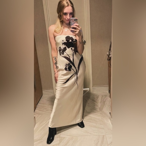 Anthropologie Dresses & Skirts - ANTHROPOLOGIE: The fleur strapless maxi slip dress gown XS